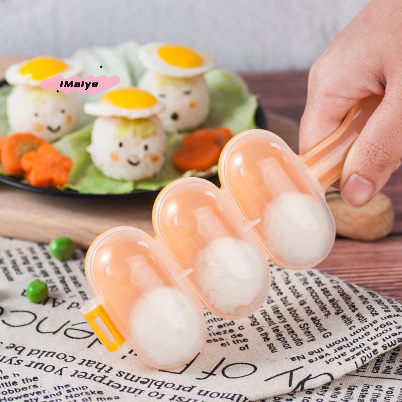 M-2 Stück/Set Kinder DIY Reisbällchen-Shaker-Set Mittagessen-Hersteller Onigiri-Form Sushi Bento-Form Küchen-Sushi-Werkzeuge Zubehör