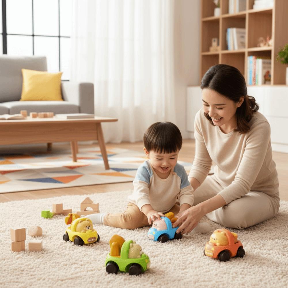 Soft Rubber Engineering Car Toy High Quality Inertia Toy Car Animal Modeling Toy Car Kids Gift