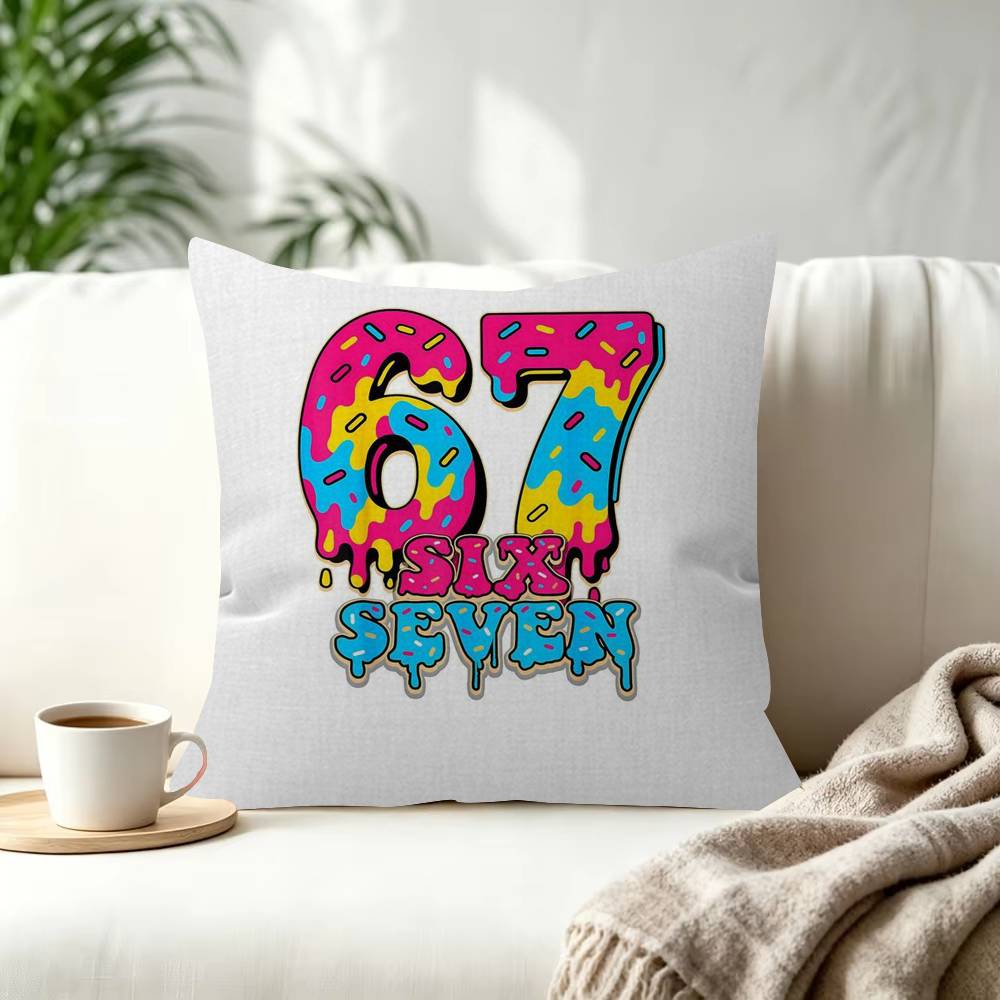 Cartoon Six Seven Cushion Decorative Room Aesthetics Pillow Case Home Decor Bedroom Sofa Bed Pillow Cover x