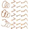Best Seller 20g Nose Rings Hoop Studs L Shape Stainless Surgical Steel Corkscrew Nose Piercing Jewelry