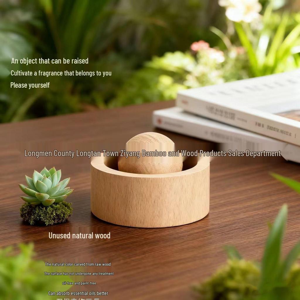 Black Walnut Wood Aromatherapy Diffuser: Round Ball Ornament for Car & Bedroom