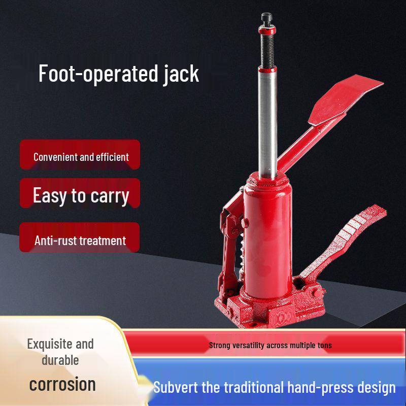 3-Ton Foot-Operated Hydraulic Jack for Small Cars and SUVs, Vertical Type, with Diamond Drill Stand.
