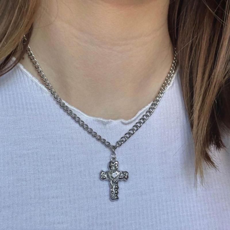 Versatile DIY Alloy Cross Charm Dripping Oil and Diamond Jewelry Component Pendant for DIY Crafts Neckalce Earrings