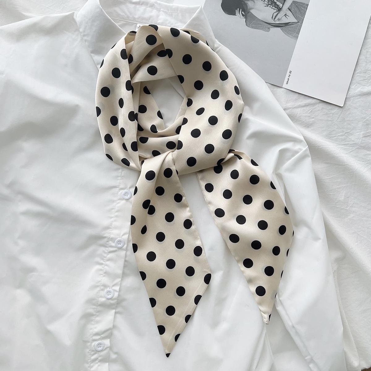 

Spring New Product Fashion Polka Dot Silk Scarf Casual Versatile Decorative Scarf Women S Headband Simulation Silk Long Streamer Belt Belt 165cm