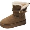 Internet celebrity fashion snow cotton boots small height increase short boots 2025 winter new velvet muffin thick-soled snow boots