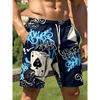 American Men's Summer Poker Sieve Mother Graffiti Printed Soft Breathable Drawstring Shorts Outdoor Street Style Pants