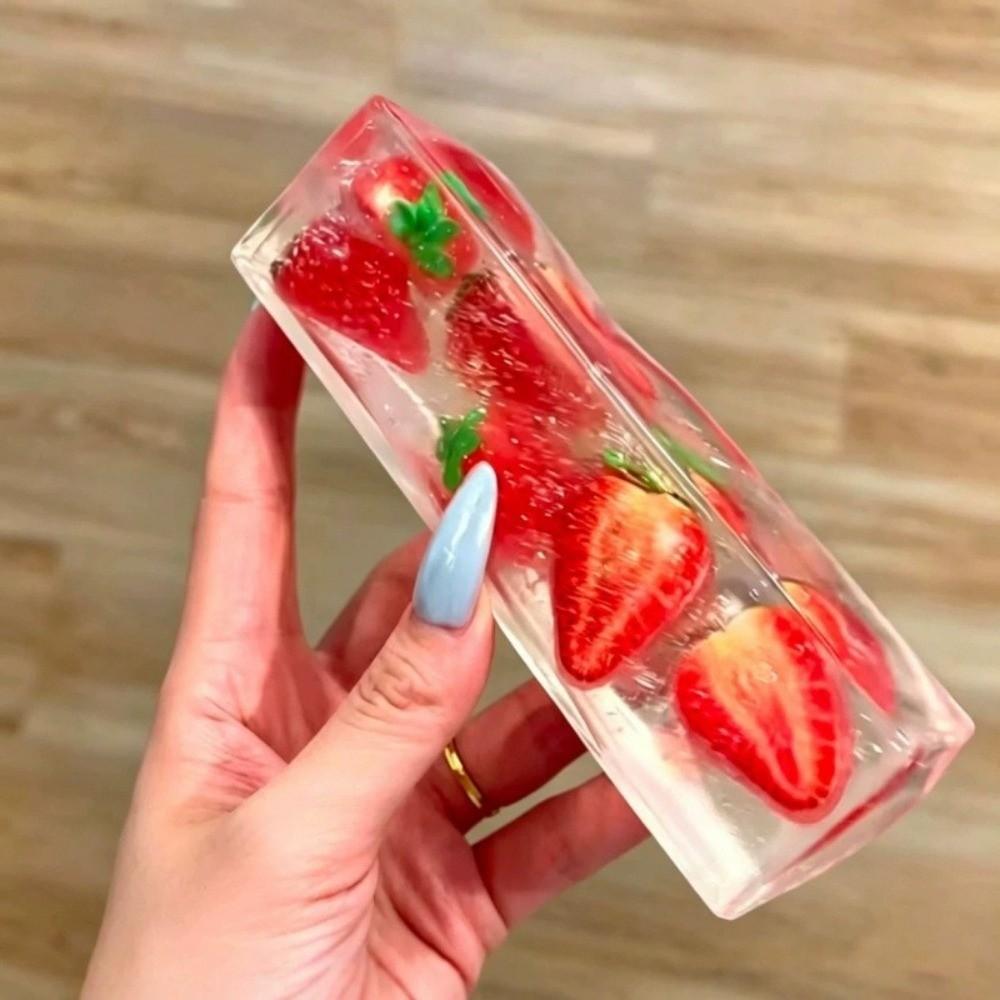 Slow Rebound Fruit Ice Cube Squishy Toy Soft Fruit Slush Squishy Toy Squishy Toy  Desk Decor