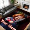 Crystal Velvet Rug Custom Name Text, Soft Non Slip Floor Mat Home DecorChild's Play Chucky Tiffany