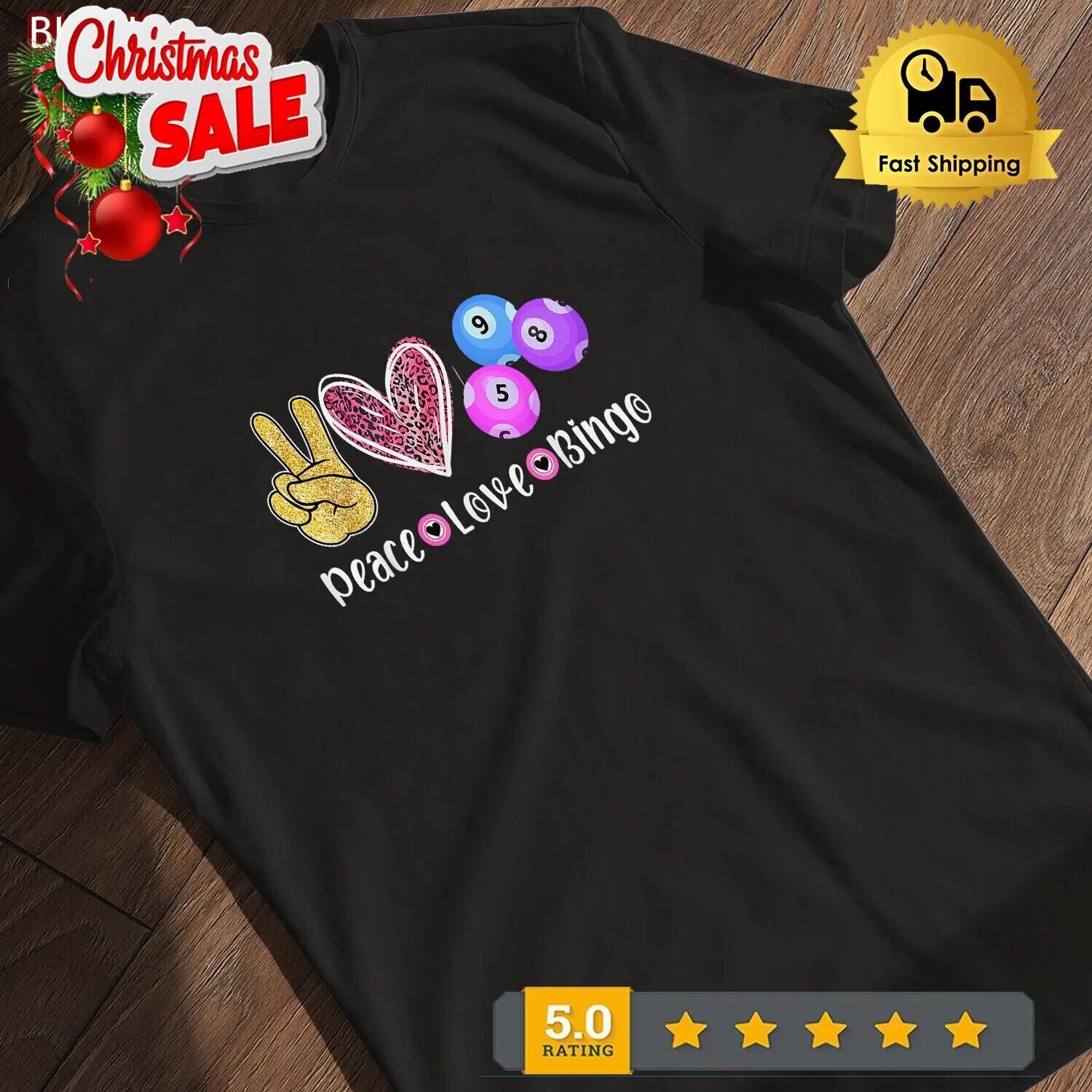 Peace Love Bingo Funny Bingo Lover T-Shirt Special Gift For Men Women S