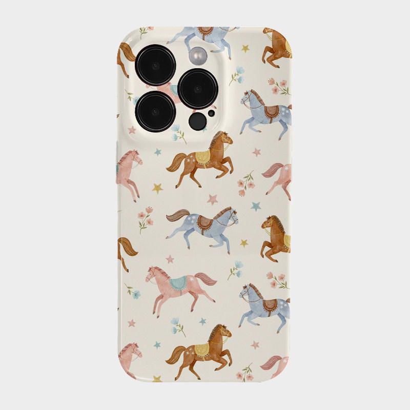 

Colorful Horse Spring Phone Case for iPhone 17 Pro Max: Creative, Protective Cartoon Cover for Models 14–16. iPhone 17 Pro Max