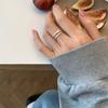 Korean Simple 925 Sterling Silver Cross Three-layer Ring Cold Wind Index Finger Ring Niche Design Open Ring