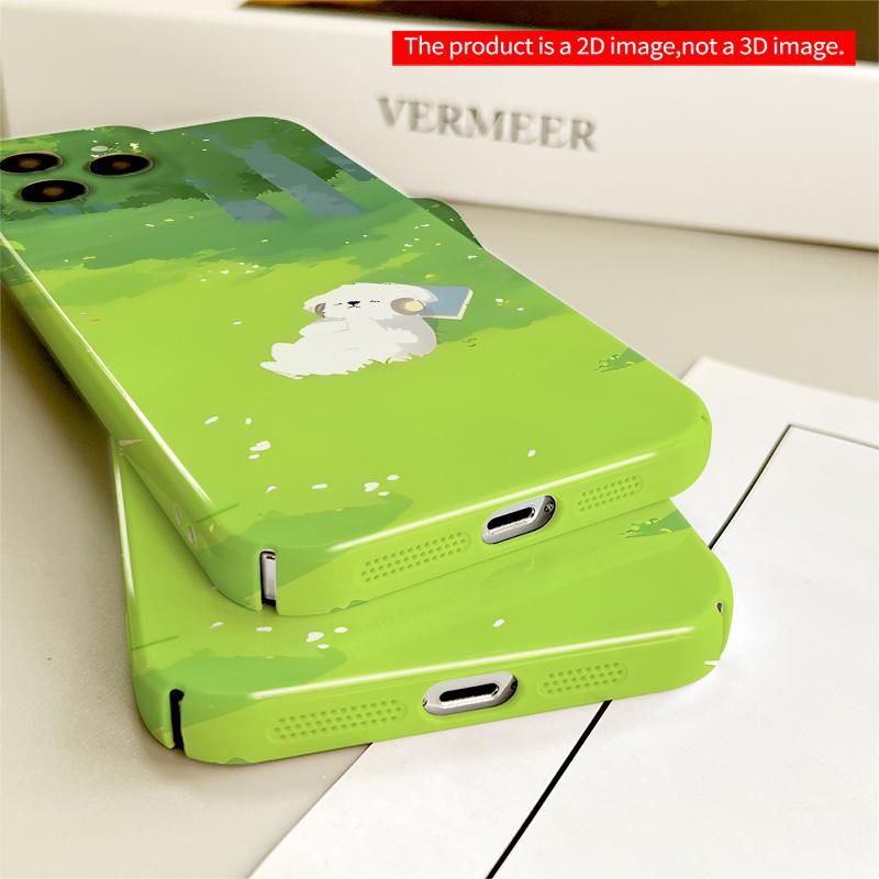 2DFlat Sleeping Puppy in Sunlit Forest All inclusive film hard iPhone case, compatible with iPhone 18 Pro Max 17 16 15 14 13 12 11