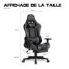 FOXSPORT Fauteuil De Bureau - Gamer - Réglable - Repose-pieds - Cuir - Noir-Charge 150KG