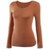 Meiyabi Women's High Elastic Thermal Underwear Top - Slim, Thin, Round Neck for Autumn and Winter