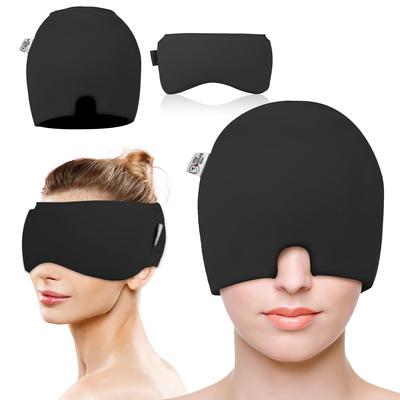 Mascarilla Refrigerante para Migrañas, Gorro para Alivio de Migrañas, Mascarilla Refrigerante para Dolor de Cabeza, Almohadillas Refrigerantes de Gel de Envoltorio 360° para Aliviar Dolores de Cabeza por Migraña, Presión