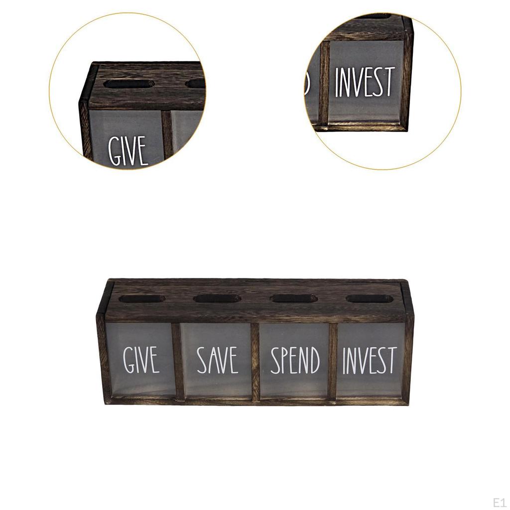 for Saving, Spending And Investing, to Place on A Work Surface Or, with Its 4 Compartments, Ideal
