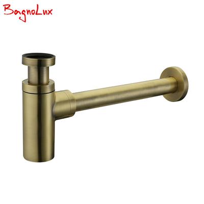 Bagnolux Styl Współczesny Vintage Antyczny Brąz Umywalka Korek Click-Clack Rura Hydrauliczna Zamiennik Okrągły Mosiężny Syfon Butelkowy P-Trap