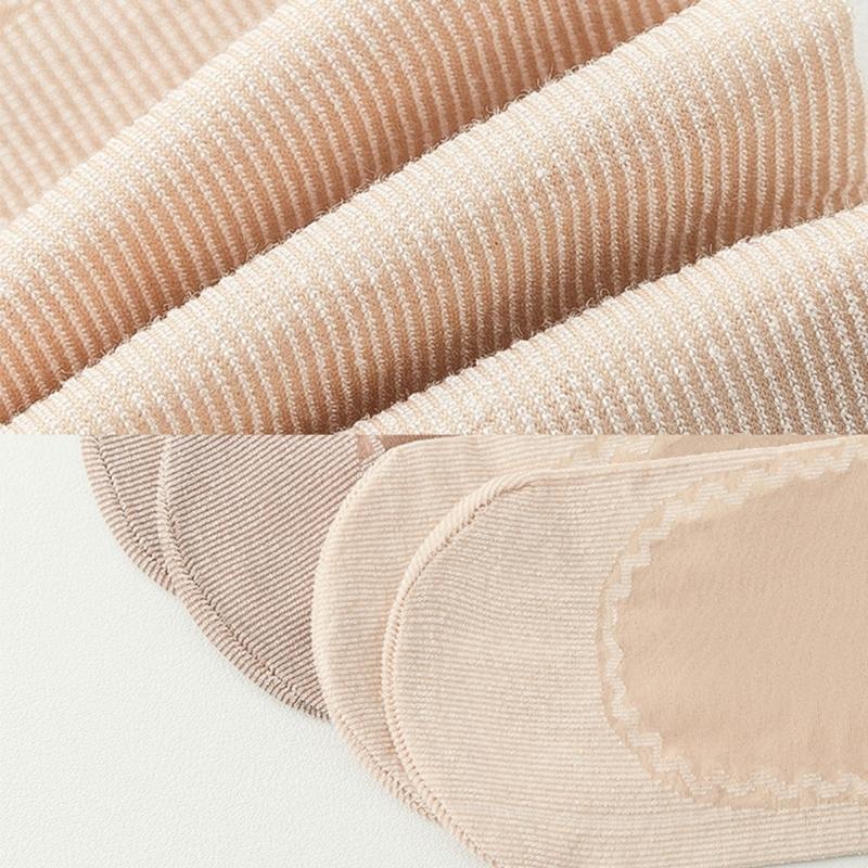 10 Pairs Women Slip-Resistant Cotton Soles Transparent Medium Tube Silk Socks