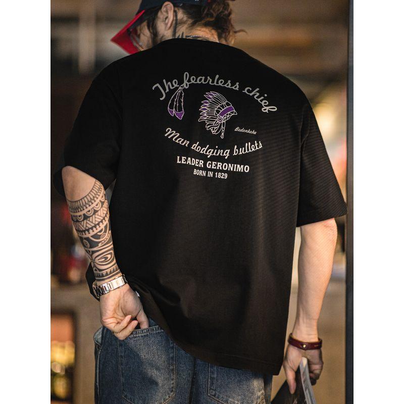 Madden Tee Retro Indian Half Sleeve Men Summer Workwear