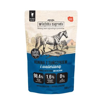 Wiejska Zagroda Super Foods Wet Cat Food Horse Meat Tuna 100g