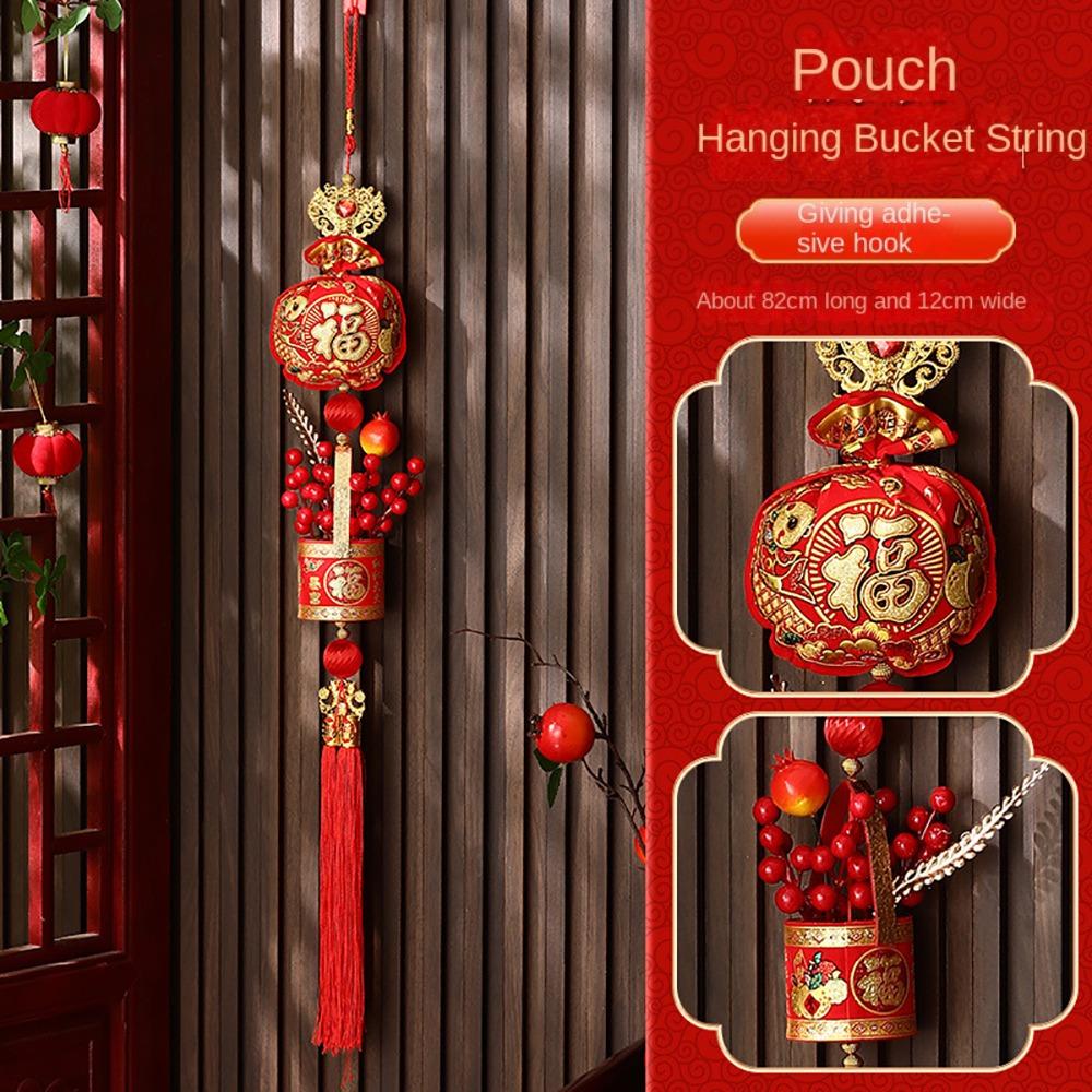 Glückliche Hängeglocke Dekor Rot Glückliche Hängequaste Neu Neues Jahr Anhänger Frühlingsfest