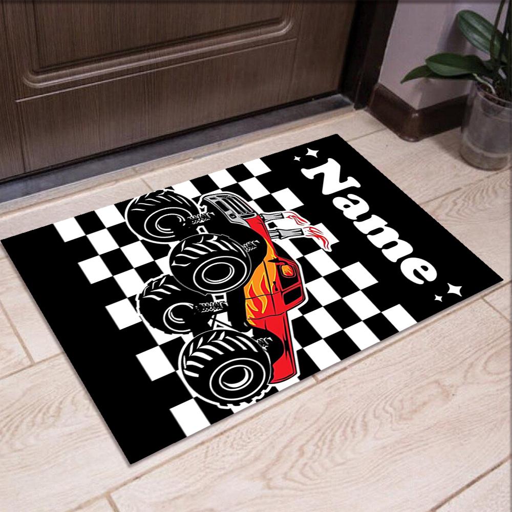 Custom Name Truck Printed Carpet,Rug for Office Chair Living Room Bedroom Kitchen Room Decor Gifts.