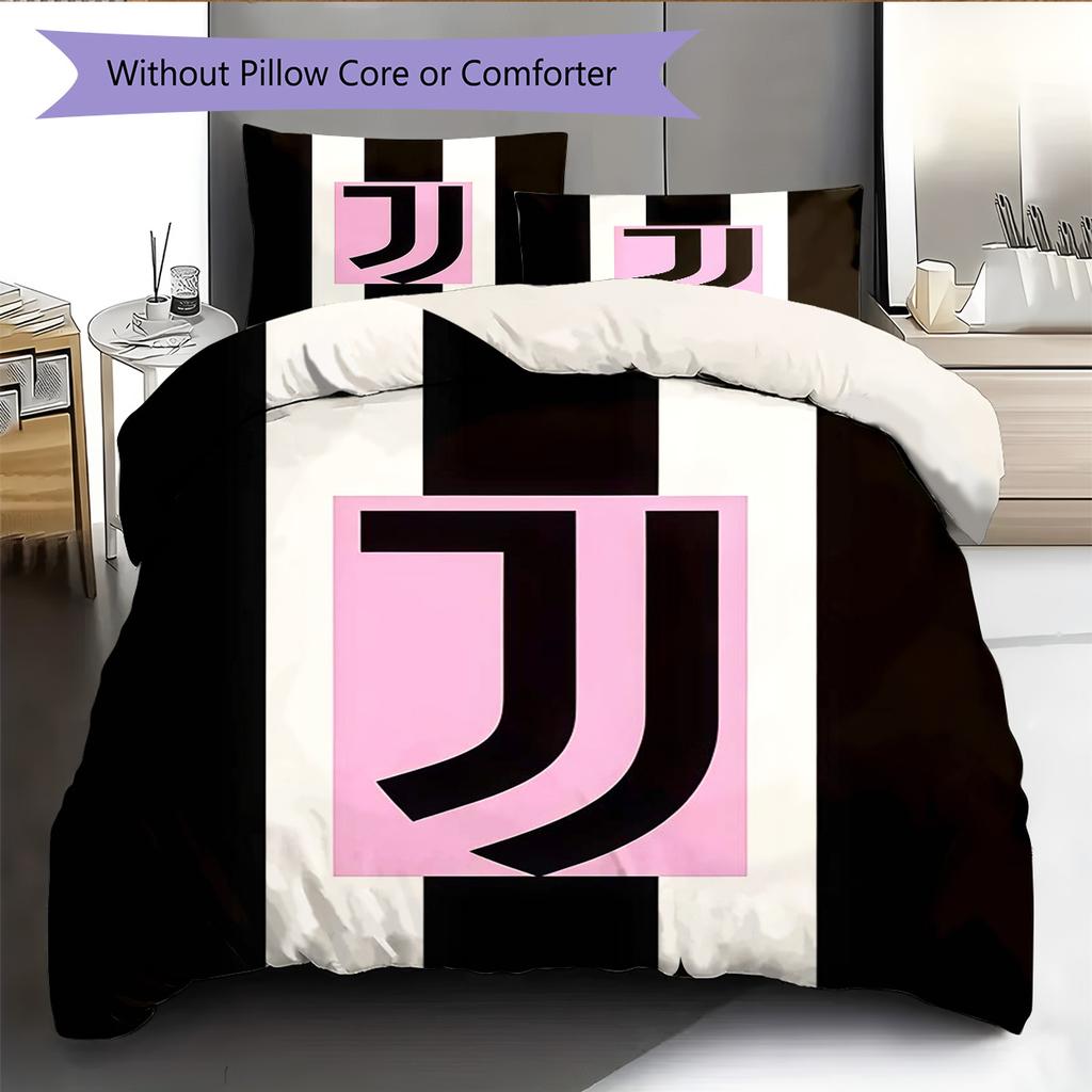 Set Copripiumino Trapuntato Juve Federa Federe Decorazione Casa Regalo di Compleanno (1 * copripiumino + 2 * federa, senza nucleo)