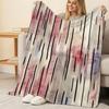Lightweight Soft Flannel Throw Blanket, Striped Design, Cozy Warm Blanket for Home, Sofa Napping, Christmas & Halloween