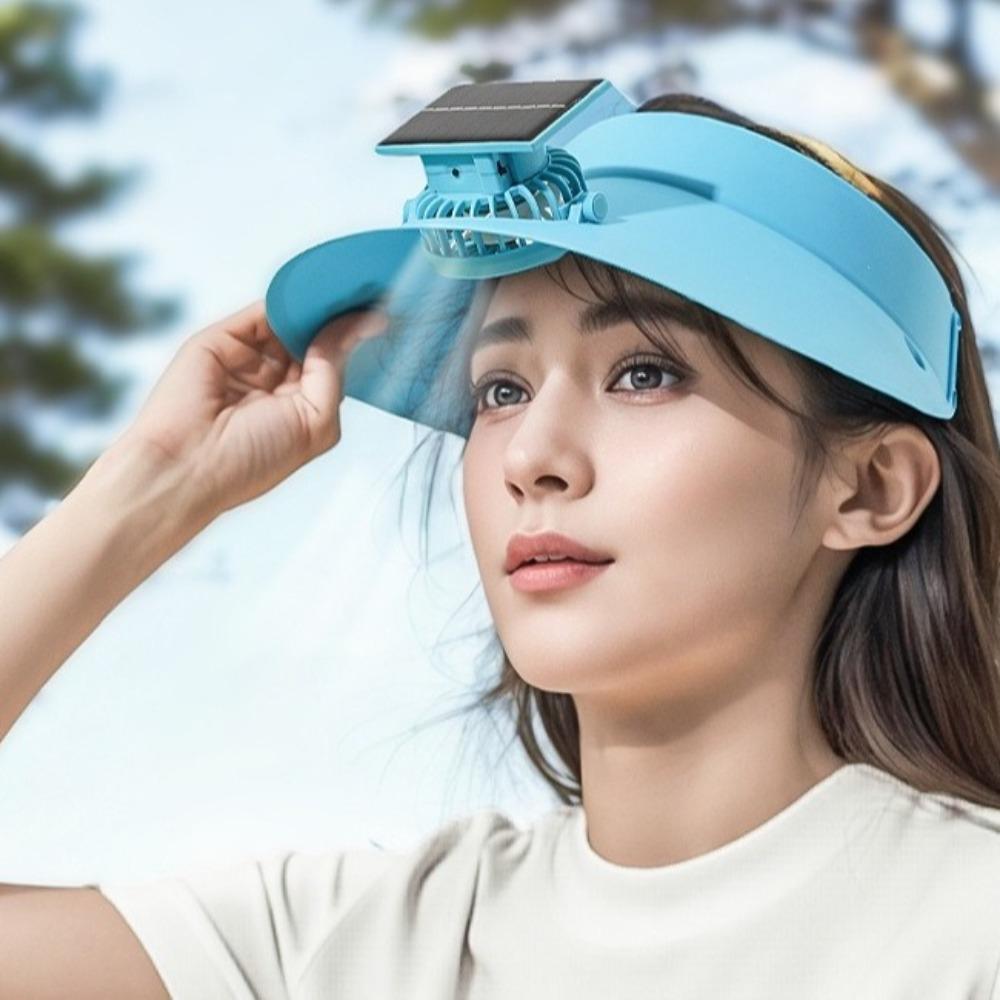 with Cooling Fan Empty Top Hat Solar/USB Charging Beach Sunshade Hat Fashion Sun Hat