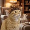 Elastic Band Cat Funny Headpiece Adjustable Pet Cosplay Wigs Cute Pet Afro Wig  Parties
