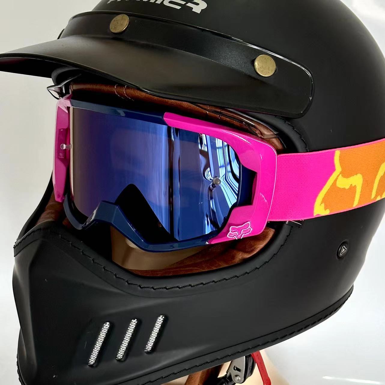 

Велосипедные очки Fox для езды по бездорожью, скоростного спуска на мотоцикле, ветрозащитные, песчаные, HD-очки для езды Single Goggles FOX2：Pin