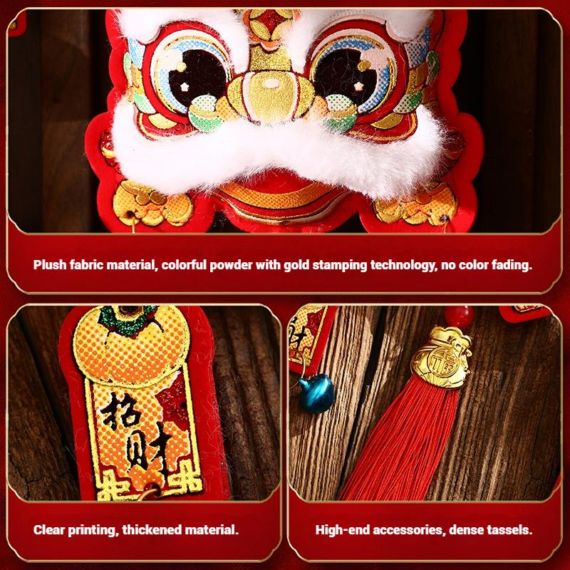 Chinese New Year 2026 Decoration Hanging Ornament Red Horse Figurine for Living Room Bag Lion Pendant Party Favors