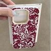 Red Lace Floral Pattern Phone Case For iPhone 17 16 15 14 Plus 13 12 11 Pro MAX Air 16E Screen Protector Casing Shockproof Cover