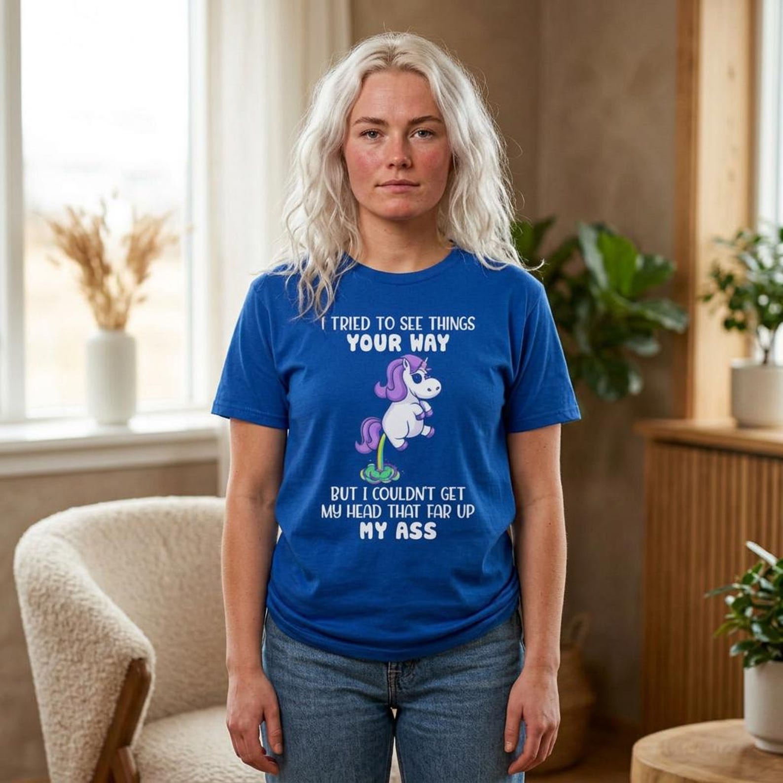 Purple Unicorn Illustration Tee | Cute Fantasy Horse Graphic XL