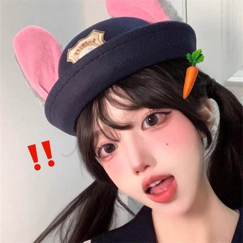 Crazy Animal City Judy Rabbit Hat Children Adult Cosplay Hat Cute Headwear Birthday Gifts