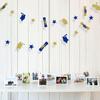 Pinkblume Navy Blue Gold Graduation Hat Diploma Star Garland Banner Bunting Streamer Backdrop for Graduation Party Supplies Classroom Middle High