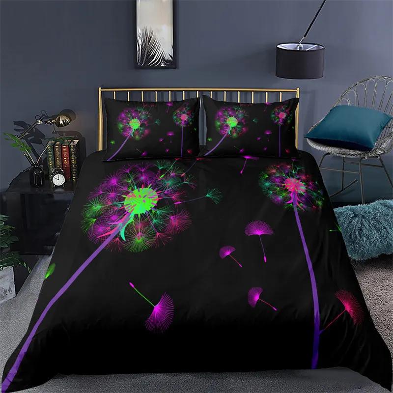 Comforter Dandelion Wild Daisy Botanical Bedding Set Cute Butterfly Comforter For Boys Girls Farmhouse
