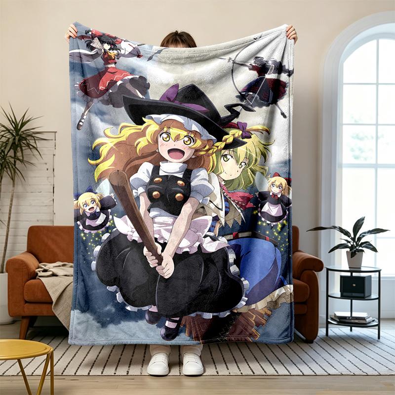 Touhou Project Soft and comfortable flannel Suitable for sofas living rooms outdoor camping travel and also makes a great anniversary gift