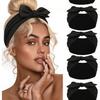 Wide-sided Rabbit Ears Headband European and American Bowknot Solid Color Hair Accessories Elastic Sweat-absorbing Yoga Sports Hairband