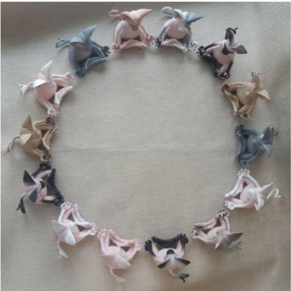 Sphinx Cat Simulation Hairless Cat Figurine Resin Meditation Yoga Lucky Cat Decor  Home Decoration
