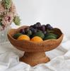 Rattan Fruit Baskets Wicker Storage Bowls Natural Woven Serving Basket Bowls Decorative Baskets for Kitchen Counter Organizing