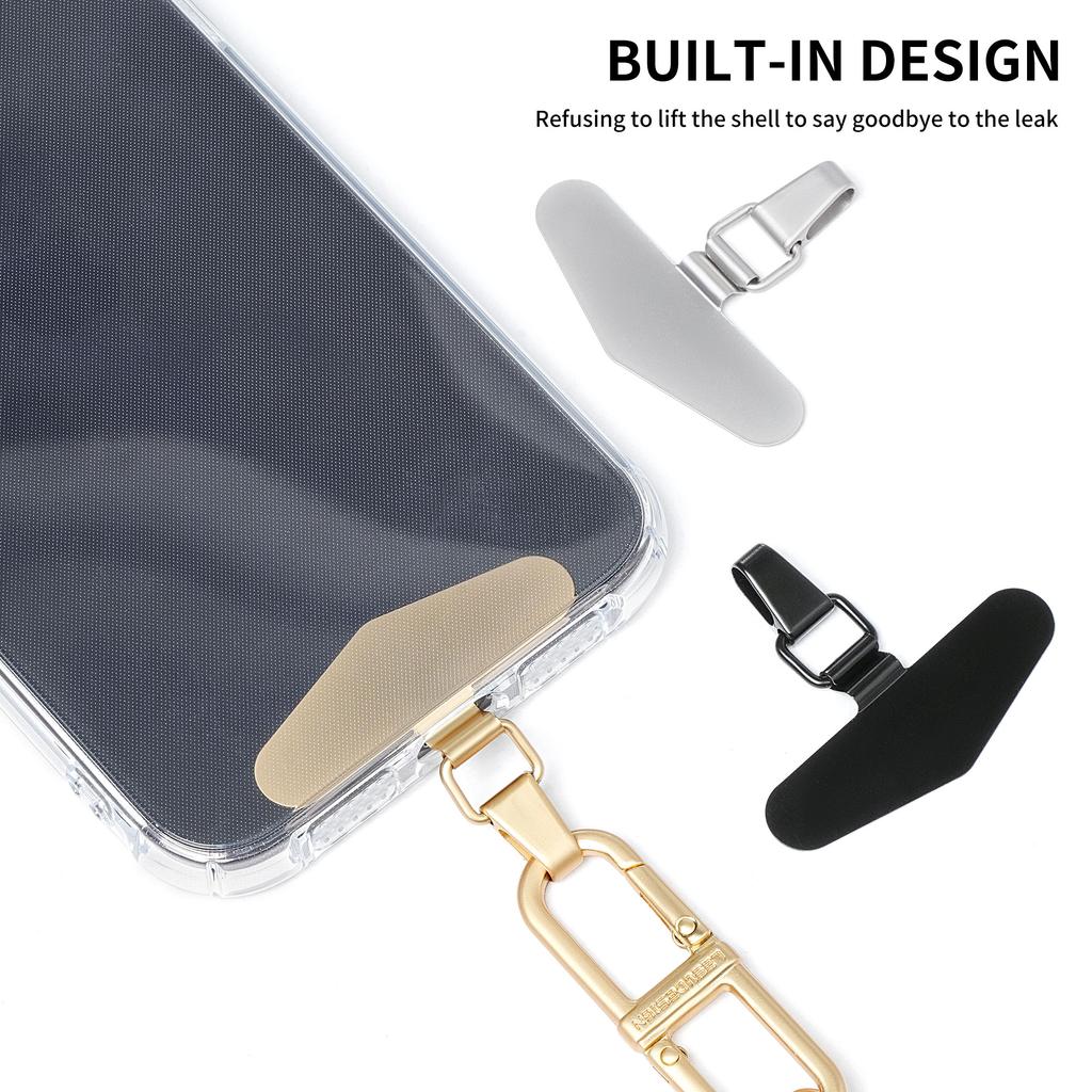 Phone Tether Tab Triangle Metal Patch Pad for Phone Lanyard Strap