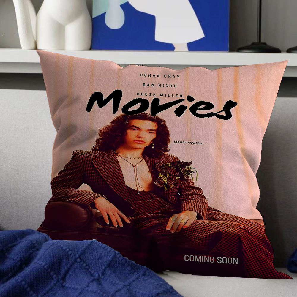 Pop Singer Conan Grays World Tour Decorative Room Aesthetics Pillow Case Home Decor Bedroom Sofa Bed Couch Pillow Cover 45x45