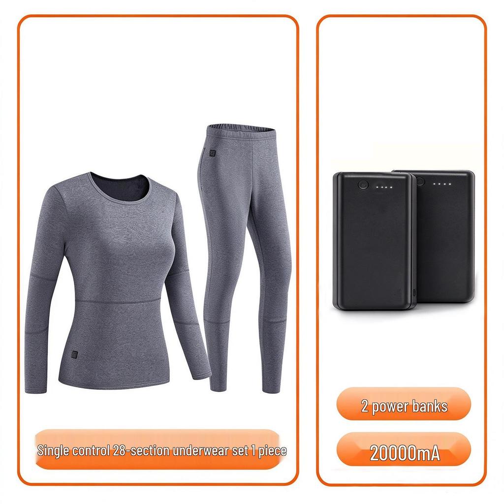 "Smart Electric Heated Thermal Underwear Suit for Men & Women - Autumn/Winter Cold-Proof Clothing"