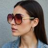 New Women Sunglasses Avant Garde Geometric Multi-color Gradient Semi Transparent Frame Fashion Glasses