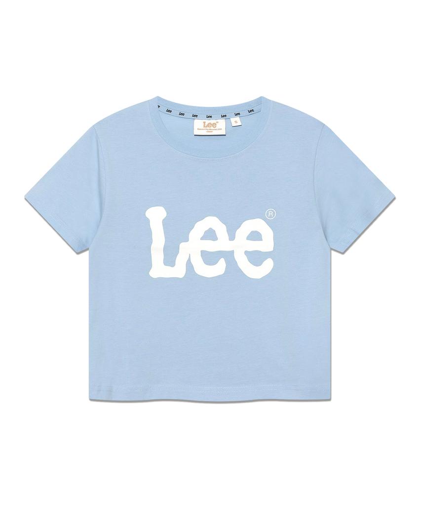 LEE Women Big Twitch Logo Crop T-Shirt Light Blue