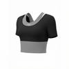 Contrasting color splicing yoga suit women's high waist shorts short sleeves professional Pilates training sportswear