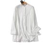 2025 Spring Women's Zen Linen White Long Sleeve Shirt