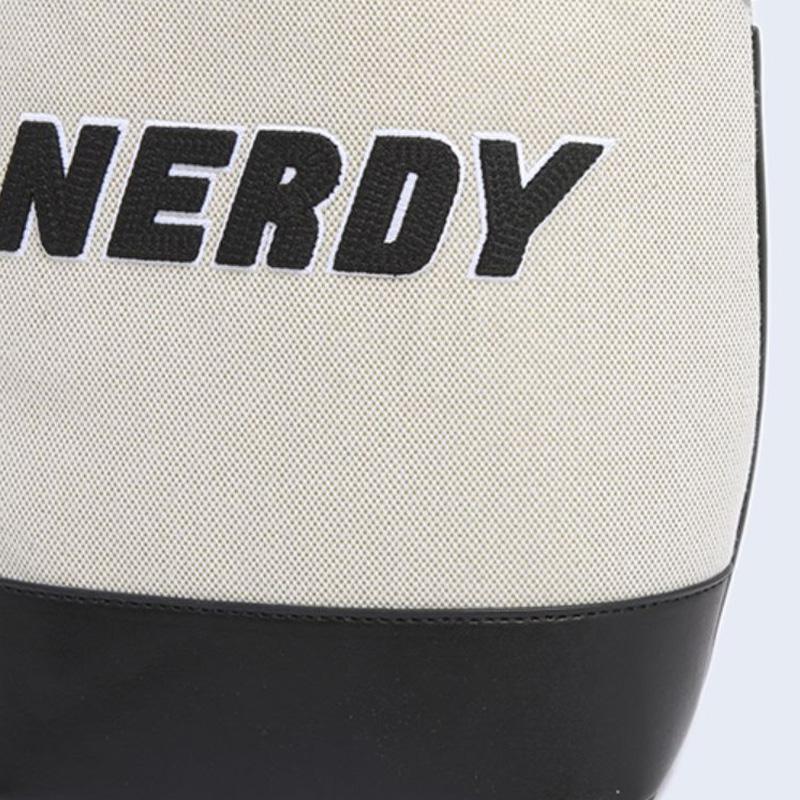 New NERDY Fabric Bucket Bag Shoulder Bag Women's Light Brown PNEX23AA03