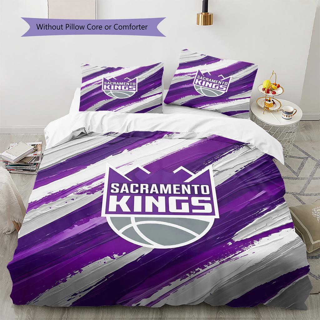 Sacramento Kings Pattern Bedding Quilt Set Home Decoration Gift (1 * duvet cover + 2 * pillowcase without core)